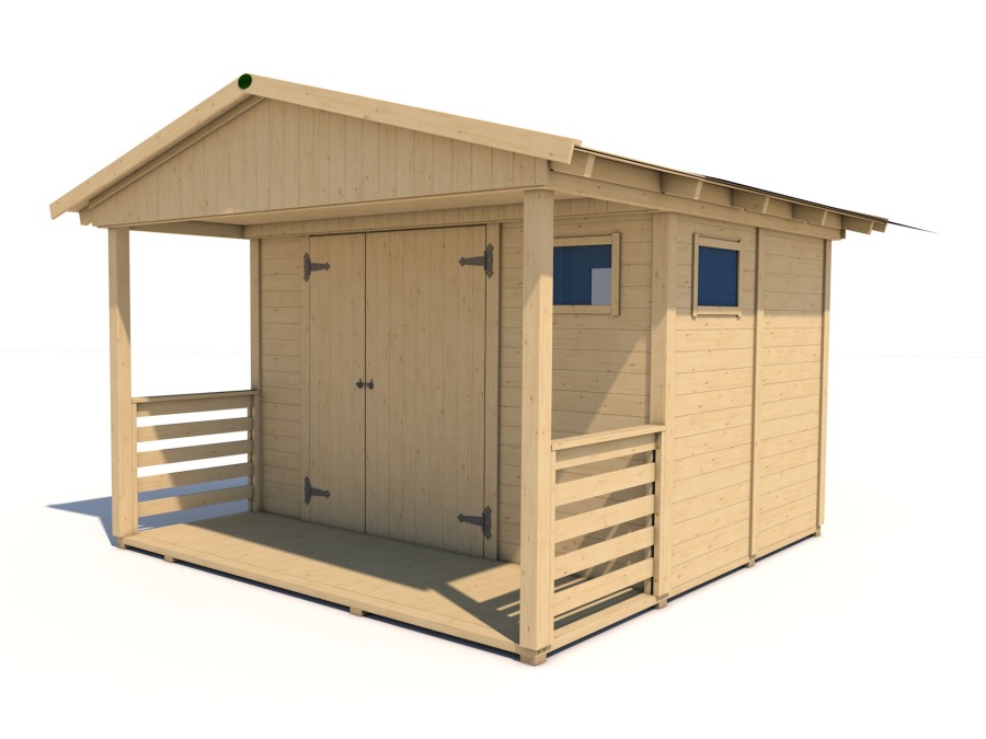 327x327-cm-tl-19-mm Gartenhaus HEROLD A3322 Plus mit Terrasse (6