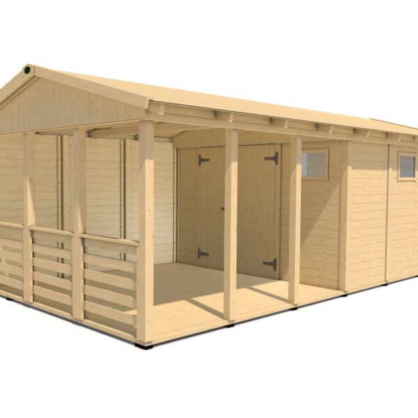 Gartenpavillon Herold A3366 C Plus mit Seitenwand und Terrassenboden (9
