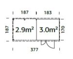 9 m2 377 x 187 cm dick 16
