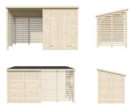 Gartenhaus mit Blockhaus Leif 3,0 + 2,9 m2 377 x 187 cm dick 16 – Bild 5