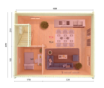 Gartenhaus KENDRA 18,4 m2 (399x499cm) Dicke 70mm – Bild 4