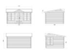 GARTENHAUS Claudia Pent 11,5 m2 (420x320cm) Dicke 34mm – Bild 3