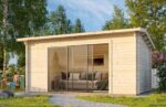 Gartenhaus INES 13,7 m2 mit Schiebetüren mit Doppelglas 500 x 320 cm Dicke 44 mm – Bild 8