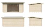 Gartenhaus INES 13,7 m2 mit Schiebetüren 500 x 320 cm dick 44 mm – Bild 3