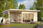 Gartenhaus Andrea 11,2 + 7,9 m2 mit Schiebetüren 692 x 300 cm dick 44 mm – Bild 9