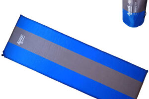 ACRA Selbstaufblasende Matratze blau grau gestreift 198x63x5cm L43 ACRA Selbstaufblasende Matratze blau grau gestreift 198x63x5cm L43