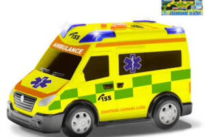 Auto gelb Krankenwagen Krankenwagen frei laufend CZ Design auf Batterie Light Sound Auto gelb Krankenwagen Krankenwagen frei laufend CZ Design auf Batterie Light Sound