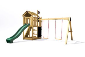 Spielplatz Monkey's Home Kleiner Pirat RED mit grüner Rutsche Spielplatz Monkey's Home Kleiner Pirat RED mit grüner Rutsche