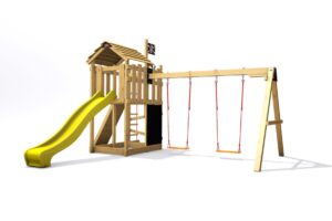 Spielplatz Monkey's Home Kleiner Pirat ROT mit gelber Rutsche Spielplatz Monkey's Home Kleiner Pirat ROT mit gelber Rutsche