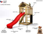 Spielplatz Monkey's Home Kleiner Pirat ZET mit roter Rutsche Spielplatz Monkey's Home Kleiner Pirat ZET mit roter Rutsche – Bild 7