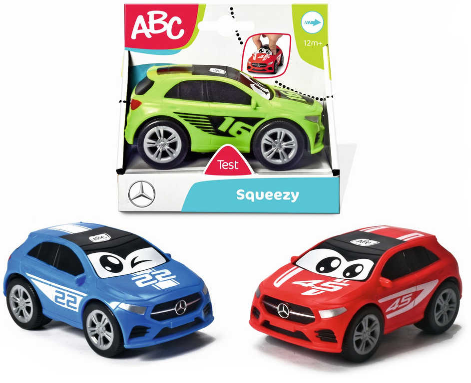 dickie-abc-baby-auto-mekke-mercedes-squeezy-zpetny-chod-s-ocima DICKIE ABC Baby Auto soft Mercedes Squeezy rückwärts mit Augen DICKIE ABC Baby Auto soft Mercedes Squeezy rückwärts mit Augen