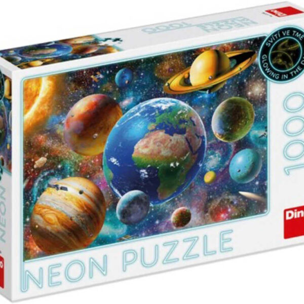 DINO Puzzle 1000 Teile Planeten 66x47cm im Dunkeln leuchtendes Neonpuzzle DINO Puzzle 1000 Teile Planeten 66x47cm im Dunkeln leuchtendes Neonpuzzle