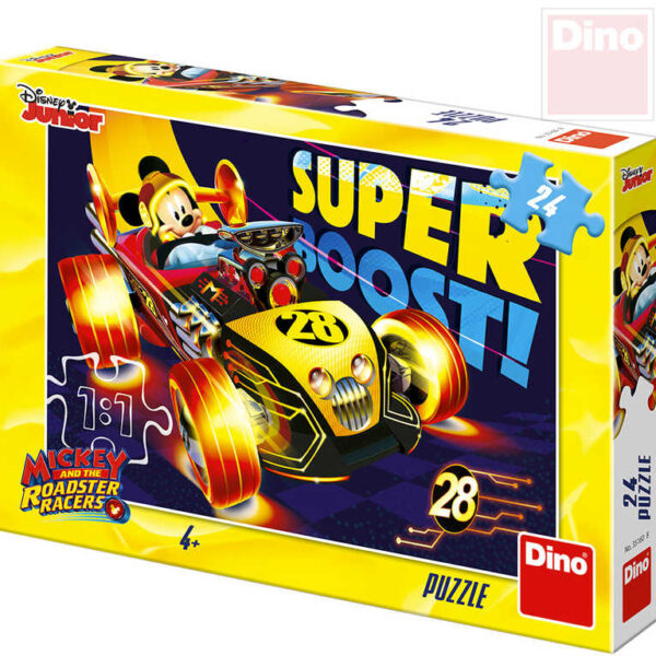 DINO Puzzle 24 Teile Mickey Mouse beim Rennen 26x18cm Puzzle in einer Box DINO Puzzle 24 Teile Mickey Mouse beim Rennen 26x18cm Puzzle in einer Box