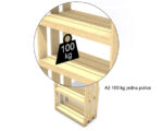 4 x 40 x 100cm) Holzregal Herold (165