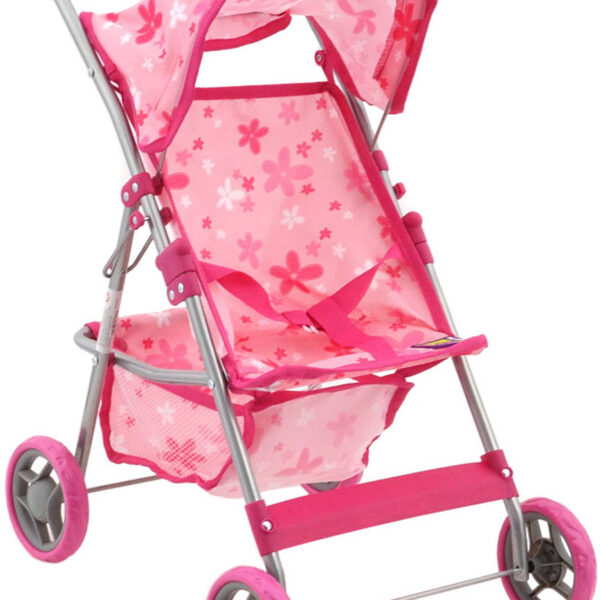 Stroller Golfschläger rosa mit Blumen mit Korb für Babypuppe Stroller Golfschläger rosa mit Blumen mit Korb für Babypuppe