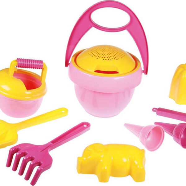 LENA Baby-Set für Mädchen mit Eimer und Stövchen für Sand 10 Stück im Netz LENA Baby-Set für Mädchen mit Eimer und Stövchen für Sand 10 Stück im Netz