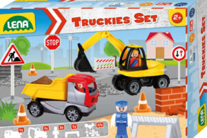 LENA Baby Truckies Bausatz 2 Autos mit Figuren und Verkehrsschildern LENA Baby Truckies Bausatz 2 Autos mit Figuren und Verkehrsschildern