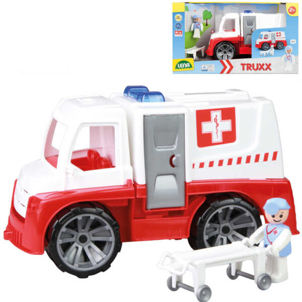 LENA Truxx Baby Auto funktionelle Krankenwagen 29cm Set mit Figur Kunststoff in Box LENA Truxx Baby Auto funktionelle Krankenwagen 29cm Set mit Figur Kunststoff in Box