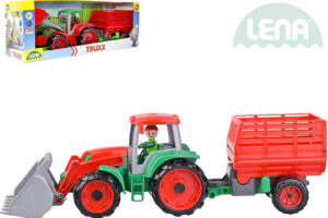 LENA Truxx Traktor Ladeset mit Heuwagen und Puppe im Karton LENA Truxx Traktor Ladeset mit Heuwagen und Puppe im Karton