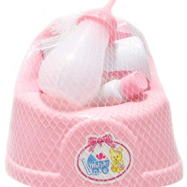 Plastik Töpfchen Set mit Zubehör Toilettenartikel 5tlg. für Babypuppe 2 Farben Plastik Töpfchen Set mit Zubehör Toilettenartikel 5tlg. für Babypuppe 2 Farben