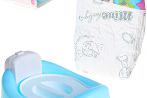 Töpfchen mit Windel Spielset für Puppenbaby auf Batterie Sound Kunststoff Töpfchen mit Windel Spielset für Puppenbaby auf Batterie Sound Kunststoff