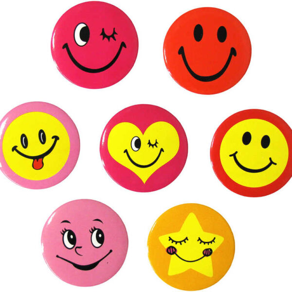 Abzeichen Smiley groß bunt 4