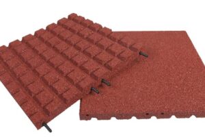 Gummiplatte 1x1m rot - Dicke 30mm - Fallhöhe 0