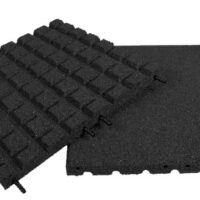 Gummiplatte 1x1m schwarz - Dicke 80 mm - Fallhöhe 2
