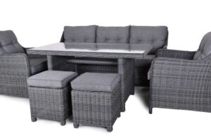SAN DIEGO Rattan-Garnitur ANTRACIT .