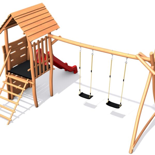 Akazienrutschen-Set VI - mit Schaukeln Akazienrutschen-Set VI - mit Schaukeln