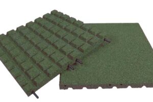 Gummiplatte 1x1m grün - Dicke 50 mm - Fallhöhe 1