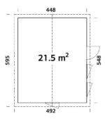5 m2 448x548 cm dick. Wände 160 mm