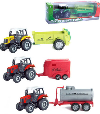 Ackerschlepper Metall 23cm Set mit Anhänger rückwärts 4 Typen Ackerschlepper Metall 23cm Set mit Anhänger rückwärts 4 Typen