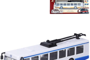 Trolleybus Metall mit Effekten 16cm batteriebetrieben Rückfahrlicht Sound Trolleybus Metall mit Effekten 16cm batteriebetrieben Rückfahrlicht Sound