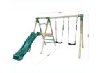 Kinderspielplatz aus Holz mit Schaukel und Rutsche 2m . – Bild 3