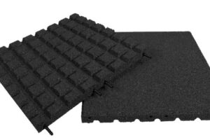 Gummiplatte 1x1m schwarz - Dicke 50 mm - Fallhöhe 1