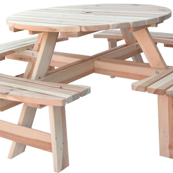 PIKNIK ROUND MASIV Holzset - NATURAL .