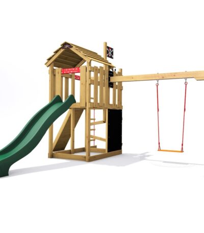 Spielplatz Monkey's Home Kleiner Pirat MAD mit grüner Rutsche .