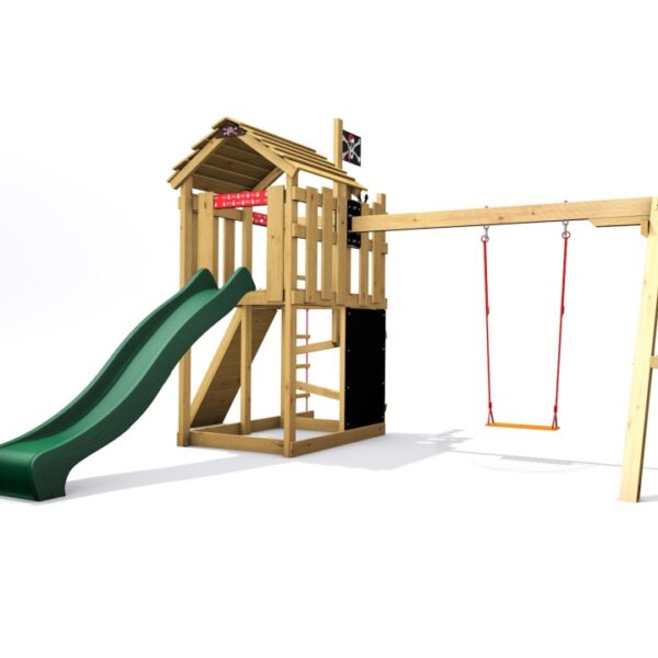 Spielplatz Monkey's Home Kleiner Pirat MAD mit grüner Rutsche .