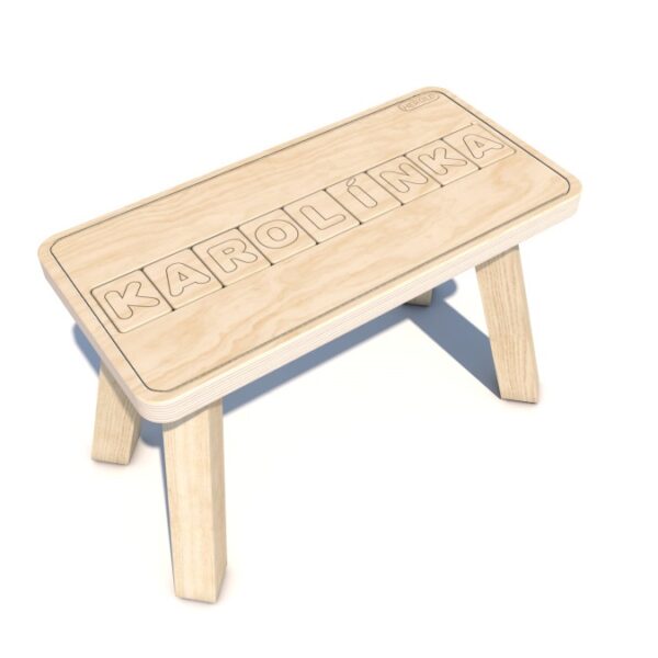 Kinderstuhl aus Holz HEROLD mit Namen .