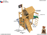 Spielplatz Monkey's Home Kleiner Pirat JOE mit roter Rutsche . – Bild 7