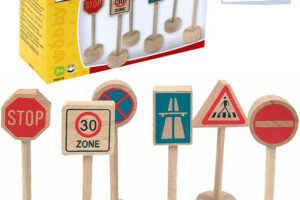 WOODY WOODY Verkehrsschilder 10cm Gleiszubehör Set 6pcs WOODY WOODY Verkehrsschilder 10cm Gleiszubehör Set 6pcs