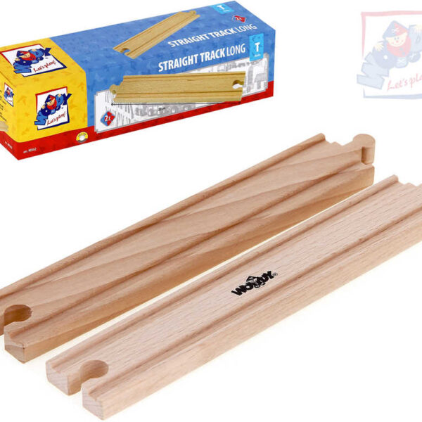 WOODY WOODY WOODY Gerades Gleis langes Set 2Stück Zubehör für die Zugstrecke WOODY WOODY Gerades Gleis langes Set 2Stück Zubehör für die Zugstrecke
