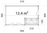 GARTENHAUS Susanna 12,4 m2 (530x320cm) Dicke 44mm – Bild 3