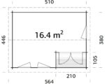 Gartenhaus SUSANNA 16,4 m2 530 x 400 cm dick 44 mm – Bild 3