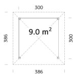 0 m2 (300cm x 300cm)