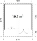 7 m2 (500cm x 445cm) Dicke 40mm
