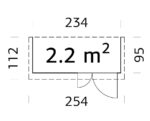 2 m2 (234 x 95) 16 mm dick